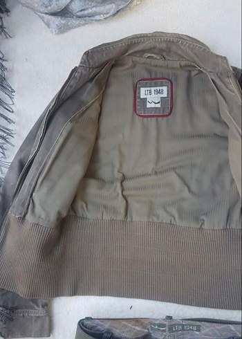 Düğmeli taslanmis haki i Kot Ceket - Görsel 5