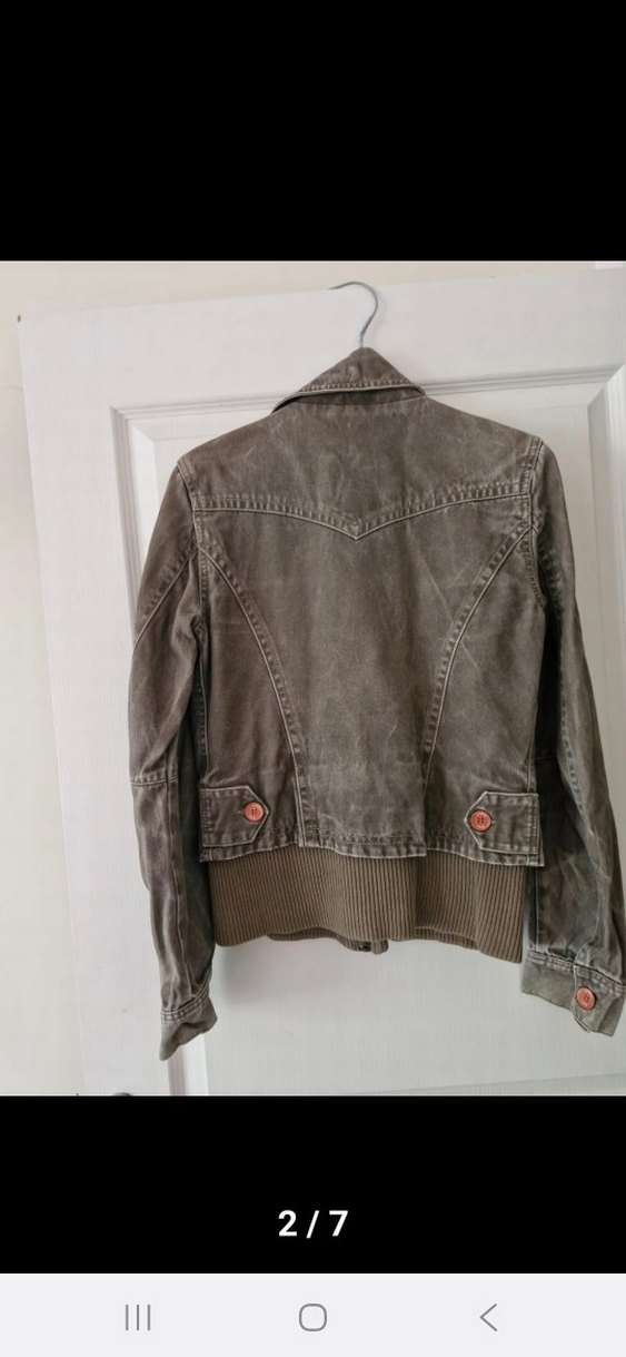 Düğmeli taslanmis haki i Kot Ceket - Görsel 3