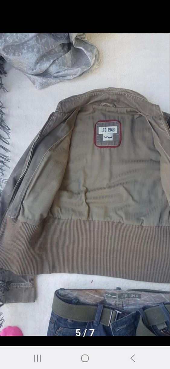 Düğmeli taslanmis haki i Kot Ceket - Görsel 5