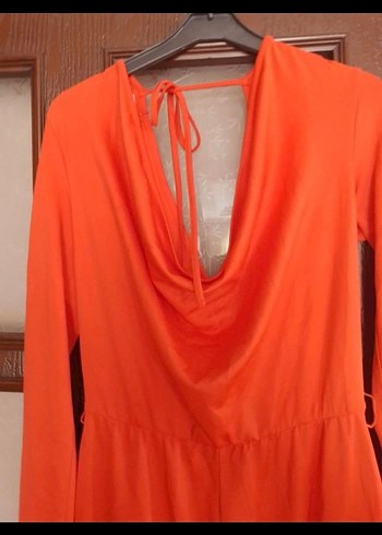 Kırmızı Uzun Kollu Salaş Tulum - Görsel 2