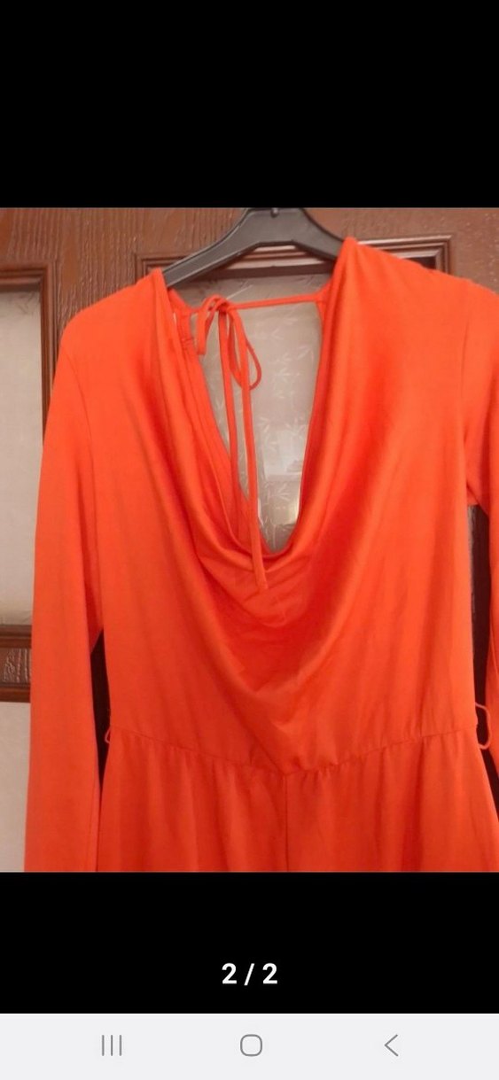 Kırmızı Uzun Kollu Salaş Tulum - Görsel 2