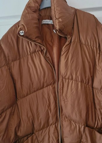 Düğmeli Kahverengi Kadın Kışlık Ceket - Görsel 2