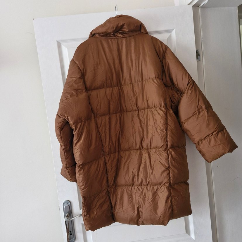 Düğmeli Kahverengi Kadın Kışlık Ceket - Görsel 5