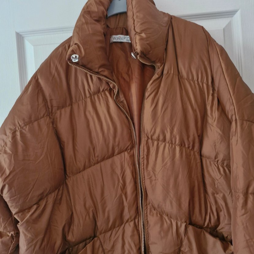 Düğmeli Kahverengi Kadın Kışlık Ceket - Görsel 2