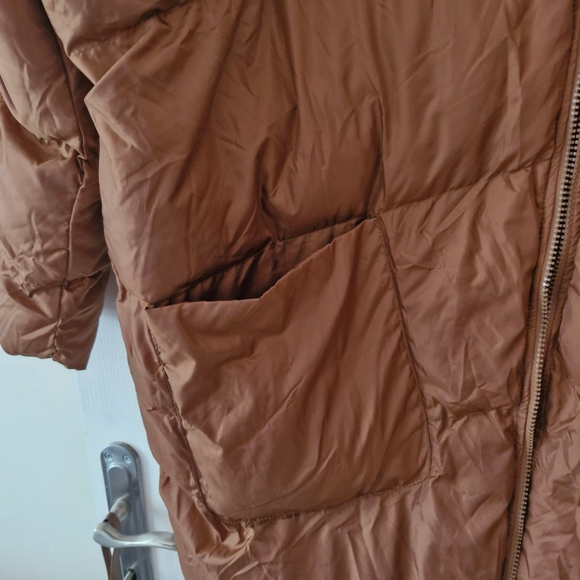 Düğmeli Kahverengi Kadın Kışlık Ceket - Görsel 3