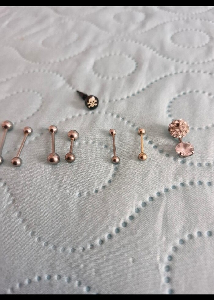 10 ADET  CERRAHİ CELIK PIRCING - Görsel 2