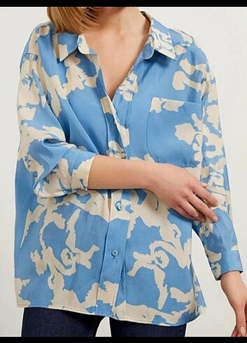 BULUT DESENLI GOMLEK S/M/L BEDENE UYGUNDUR OVERSIZE KALIP YENİ