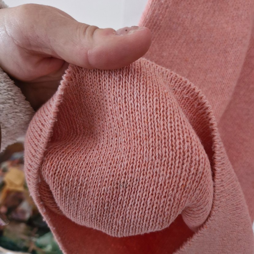 Pembe Triko Rahat Kesim Kadın Pantolon - Görsel 4