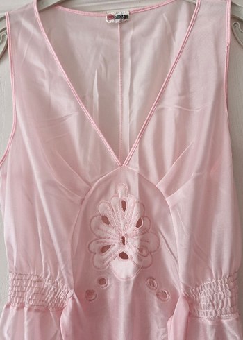 Pembe Uzun Askılı Bohem Kadın Gecelik - Görsel 7