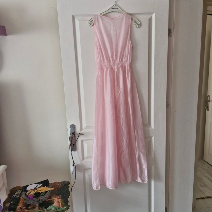 Pembe Uzun Askılı Bohem Kadın Gecelik - Görsel 2