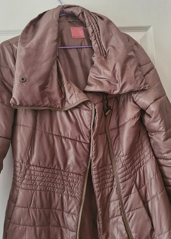 Fermuarlı Kahverengi i Kadın palto - Görsel 4