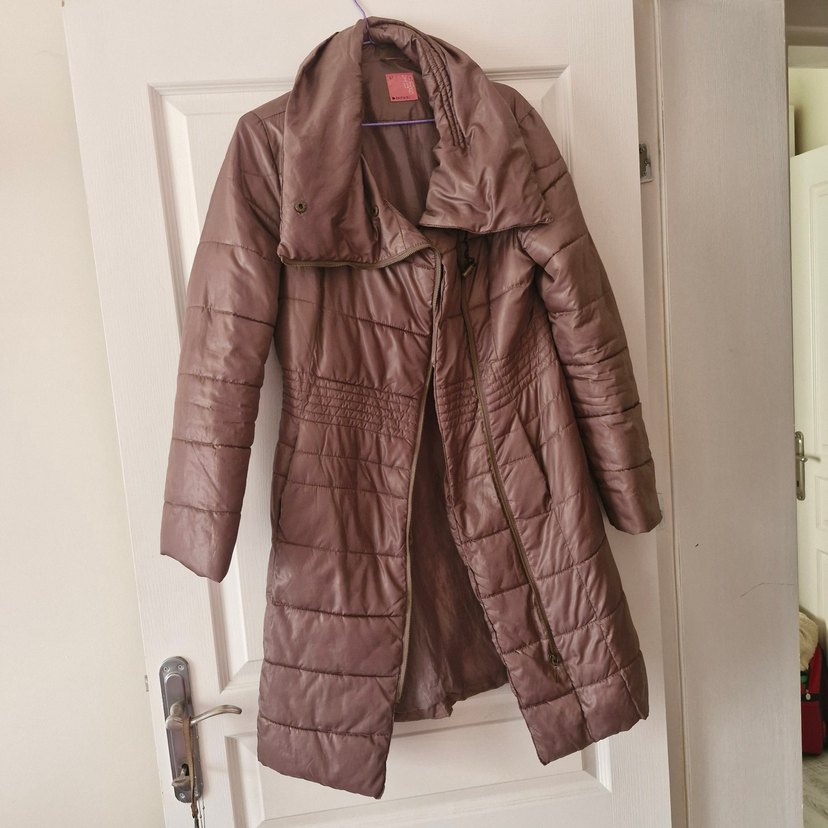 Fermuarlı Kahverengi i Kadın palto - Görsel 3