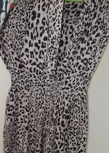 Leopar Desenli Straplez Uzun tulum - Görsel 6