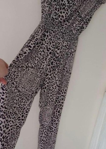 Leopar Desenli Straplez Uzun tulum - Görsel 2