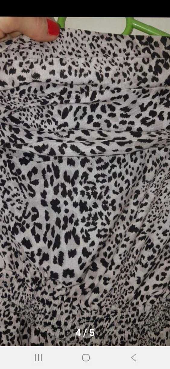 Leopar Desenli Straplez Uzun tulum - Görsel 5