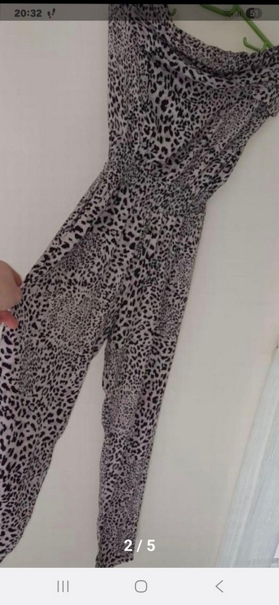 Leopar Desenli Straplez Uzun tulum - Görsel 2