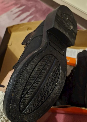 siyahi Deri Biker Botlar Tokalı - Görsel 4