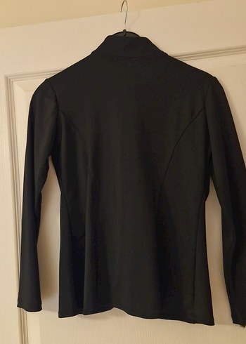 Siyah Düğmeli Kısa Kadın Blazer Ceket - Görsel 4