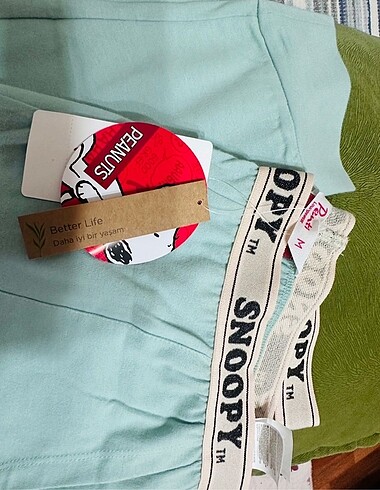 m Beden siyah Renk Penti Snoppy Pantolon (2 Adet)