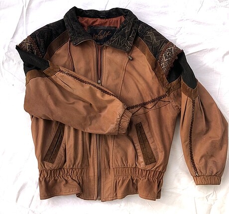 Cropped Bomber Deri Ceket