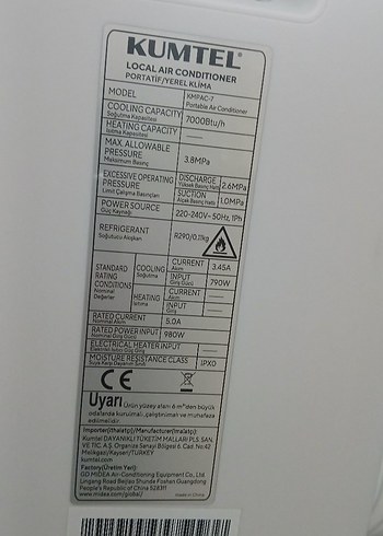 kumtel kmpac portatif klima - Görsel 3