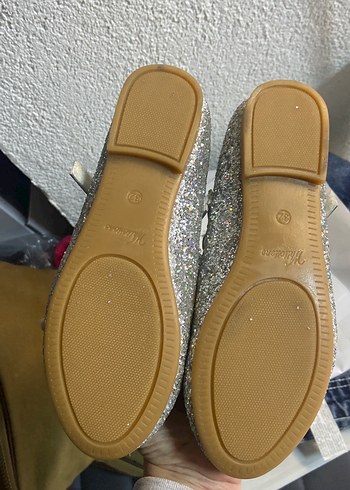 Gri Simli Kız Babet Ayakkabı - Görsel 2