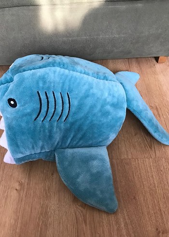 Renkli Mavi Köpek Balığı Peluş Oyuncak - Görsel 4