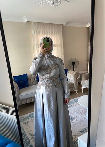Saten Taşlı Abiye