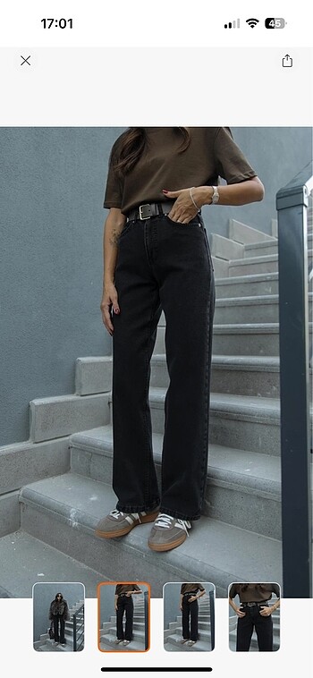 Diğer Siyah straight jean