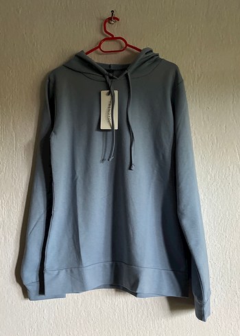 Kadın mavi Kapüşonlu Sweatshirt