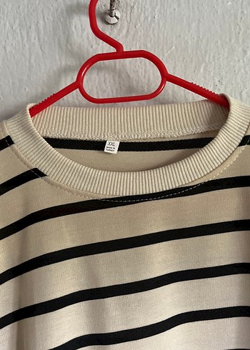 l Beden Bej Çizgili Kadın Midi tunik