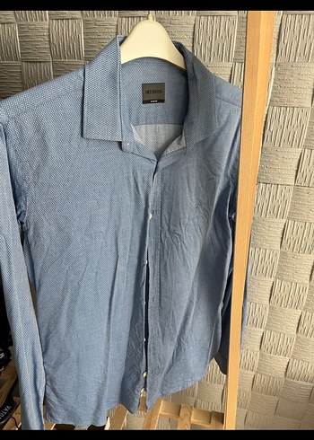 Düğmeli Mavi Denim Sarar Marka Erkek Gömlek