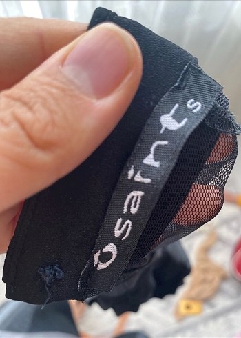 Trendyol & Milla Kısa Kollu, Pilili, Yüksek Yakalı Siyah Goth Bluz
