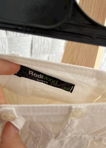 Drapeli Beyaz Mini  Keten Etek - Görsel 2