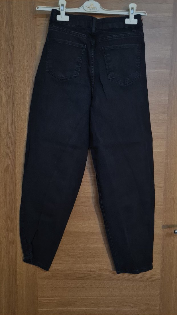 Siyah Baloon Jeans - Görsel 4