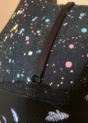 H&M Straplez Kelebek Desenli Kalem Elbise - Görsel 4