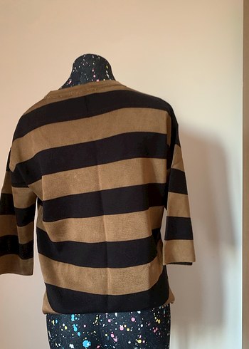 Mango Haki Çizgili Triko - Görsel 10