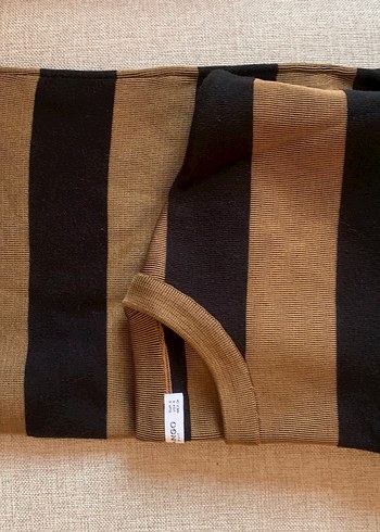 Mango Haki Çizgili Triko - Görsel 8