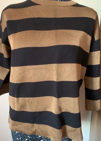 Mango Haki Çizgili Triko - Görsel 11