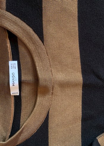 Mango Haki Çizgili Triko - Görsel 9