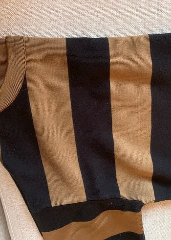 Mango Haki Çizgili Triko - Görsel 3