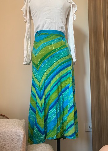 Rengarenk midi etek - Görsel 4