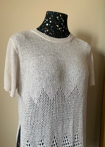 Beyaz Bohem Uzun Örgü Parça - Görsel 7