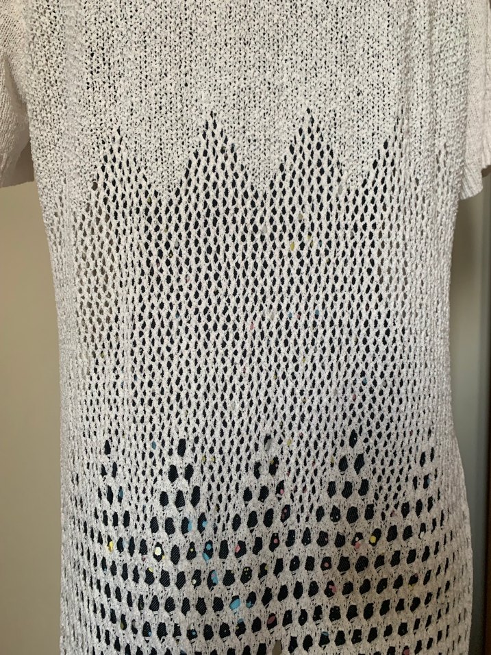 Beyaz Bohem Uzun Örgü Parça - Görsel 2