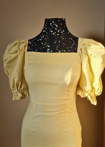 Balon Kol Kadın Elbise - Görsel 7