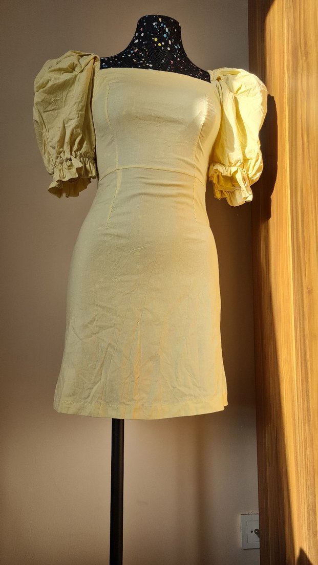 Balon Kol Kadın Elbise - Görsel 2