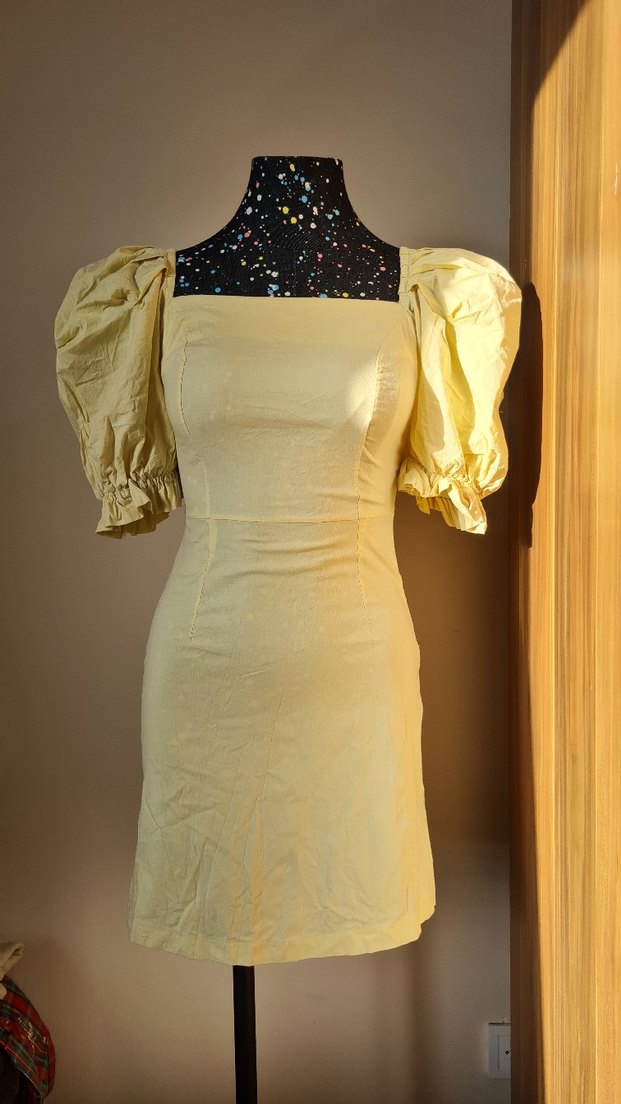 Balon Kol Kadın Elbise - Görsel 3