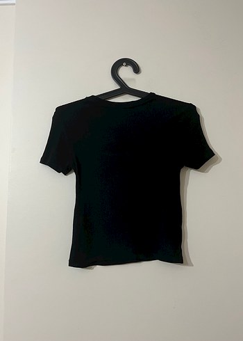 Siyah Baskılı Dar Kesim Tişört - Görsel 5