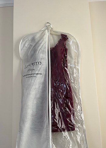 Bordo Dantelli V Yaka Midi Abiye Elbise - Görsel 8