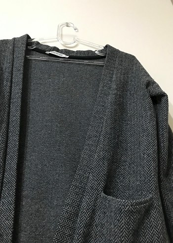 Gri Örgü Midi Kadın Hırka - Görsel 3